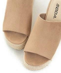FORTUNE DYNAMIC Brown Sugar Suede Slip On Espadrille Wedge Shoes