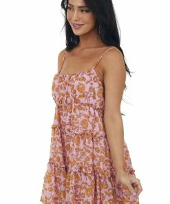 Lush Clothing Bubblegum Pink Floral Tiered Cami Mini Dress Dresses 11 Lush Clothing Bubblegum Pink Floral Tiered Cami Mini Dress Dresses