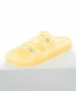FORTUNE DYNAMIC Buttercream Double Buckle Jelly Slip On Sandal