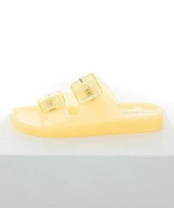 FORTUNE DYNAMIC Buttercream Double Buckle Jelly Slip On Sandal