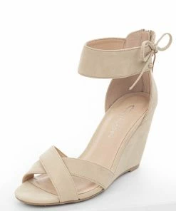 Chinese Laundry Camel Faux Nubuck Wedges With Ankle Strap