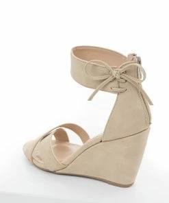 Chinese Laundry Camel Faux Nubuck Wedges With Ankle Strap