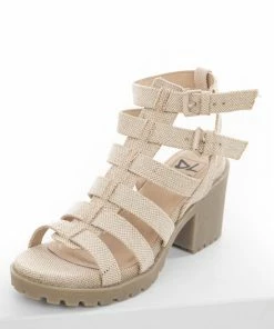 Chinese Laundry Camel Gladiator Heeled Sandals With Lug Soles Shoes