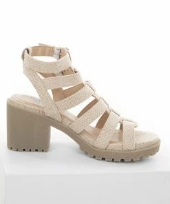 Chinese Laundry Camel Gladiator Heeled Sandals With Lug Soles Shoes