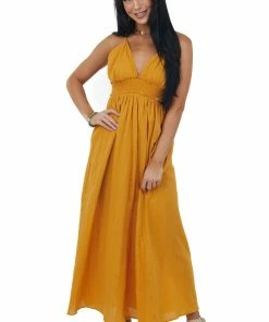 Ninexis Honey Sleeveless Smocked Waist Maxi Dress 9 Ninexis Honey Sleeveless Smocked Waist Maxi Dress