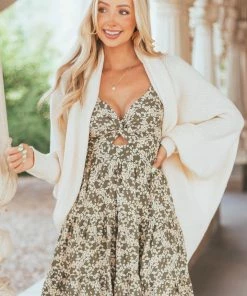 Peach Love Champagne Dolman Sleeve Cocoon Hem Knit Cardigan Tops