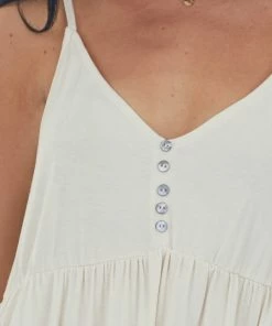 Ces Femme Champagne Peplum Knit Tank Top With Buttons 13 Ces Femme Champagne Peplum Knit Tank Top With Buttons