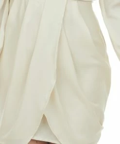 Entro Dresses Champagne Tulip Hem V Neck Long Sleeve Dress