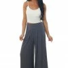 Ces Femme Charcoal Two Tone Ribbed High Waisted Knit Pants