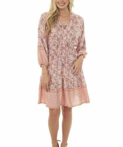 Ces Femme Dresses Cherry Blossom Floral Puff Sleeve Short Dress 9 Ces Femme Dresses Cherry Blossom Floral Puff Sleeve Short Dress