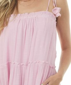 Allie Rose Dresses Cherry Blossom Sleeveless Tiered Midi Dress