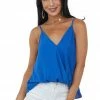She + Sky Cobalt Surplice Adjustable Strap Cami Blouse 2 She + Sky Cobalt Surplice Adjustable Strap Cami Blouse