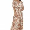L Love Coconut Floral Off Shoulder Overlay Maxi Dress