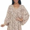 Jodifl Coconut Leopard Print Open Bubble Sleeve Dress