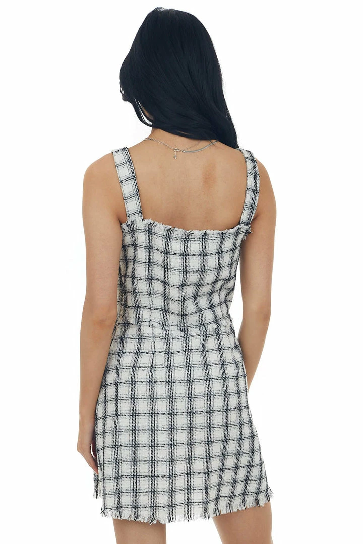 Umgee Coconut Plaid Metallic Threaded Woven Mini Dress 7 Umgee Coconut Plaid Metallic Threaded Woven Mini Dress