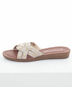 Chinese Laundry Coconut Slip On Sandals With Gold Stud Details