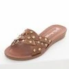 Chinese Laundry Shoes Cognac Slip On Sandals With Gold Stud Details 2 Chinese Laundry Shoes Cognac Slip On Sandals With Gold Stud Details
