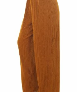 Ces Femme Copper Elastic Waist Wide Leg Ribbed Pants 8 Ces Femme Copper Elastic Waist Wide Leg Ribbed Pants