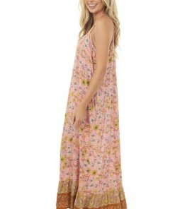 Kori America Coral Floral Print Sleeveless Maxi Dress Dresses 15 Kori America Coral Floral Print Sleeveless Maxi Dress Dresses