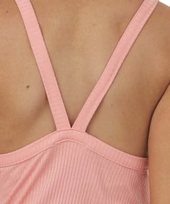 ZENANA Coral V Neck Stretchy Ribbed Fitted Tank Top Tops