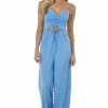 LIGHT SO SHINE Cornflower Ruched Front Cut Out Wide Leg Jumpsuit Dresses 2 LIGHT SO SHINE Cornflower Ruched Front Cut Out Wide Leg Jumpsuit Dresses