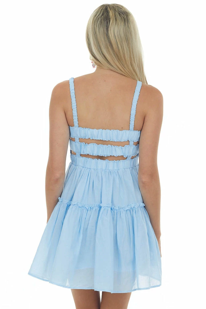 HYFVE Cornflower Smocked Sleeveless Tiered Mini Dress Dresses 7 HYFVE Cornflower Smocked Sleeveless Tiered Mini Dress Dresses