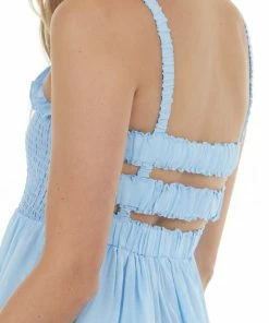 HYFVE Cornflower Smocked Sleeveless Tiered Mini Dress Dresses 13 HYFVE Cornflower Smocked Sleeveless Tiered Mini Dress Dresses