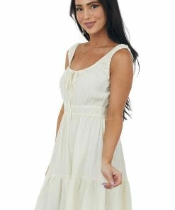Lush Clothing Cream Smocked Waist Textured Mini Tank Dress Dresses 11 Lush Clothing Cream Smocked Waist Textured Mini Tank Dress Dresses