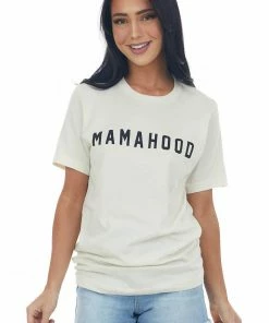 Blume+Co Cream 'Mamahood' Short Sleeve Graphic Tee Tops
