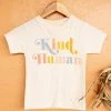 Blume+Co Cream 'Kind Human' Kids Graphic Tee Shirt Tops
