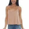 Lush Clothing Dark Apricot Adjustable Strap Cropped Camisole