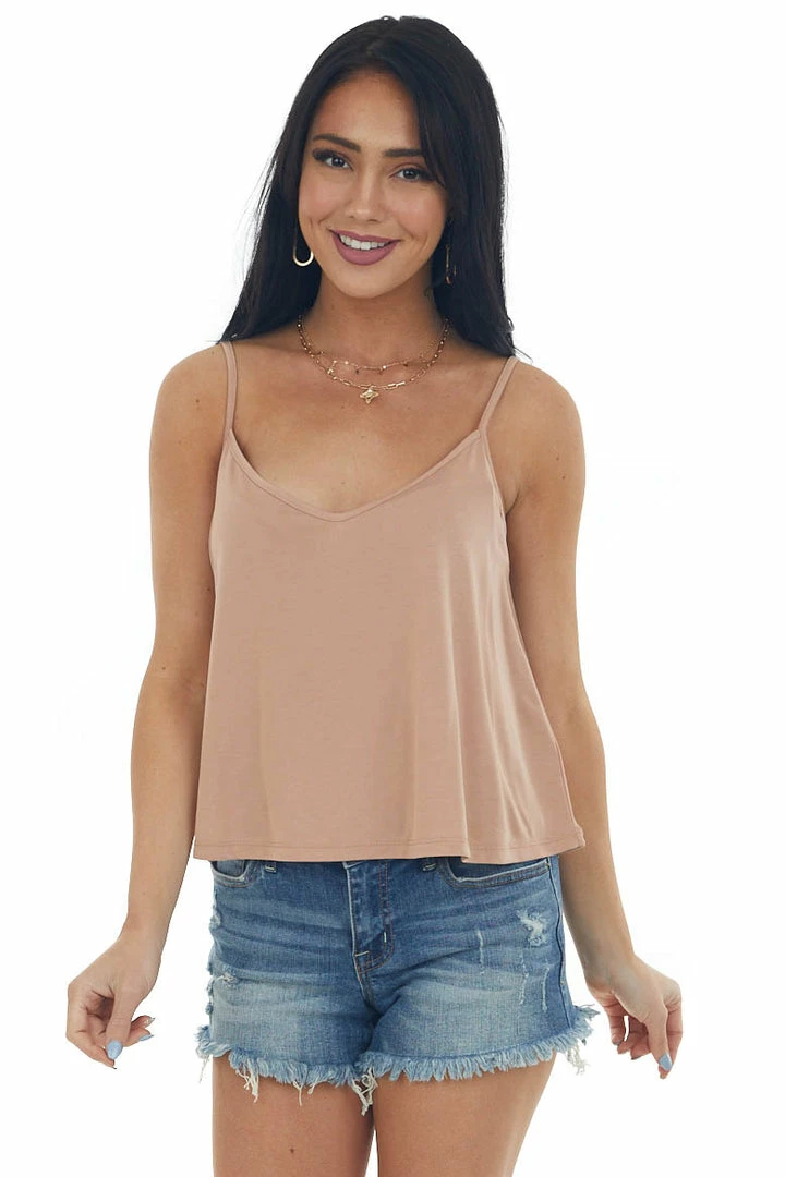 Lush Clothing Dark Apricot Adjustable Strap Cropped Camisole 3 Lush Clothing Dark Apricot Adjustable Strap Cropped Camisole