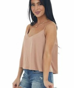 Lush Clothing Dark Apricot Adjustable Strap Cropped Camisole 11 Lush Clothing Dark Apricot Adjustable Strap Cropped Camisole