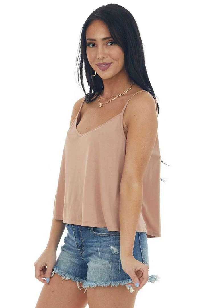 Lush Clothing Dark Apricot Adjustable Strap Cropped Camisole 6 Lush Clothing Dark Apricot Adjustable Strap Cropped Camisole