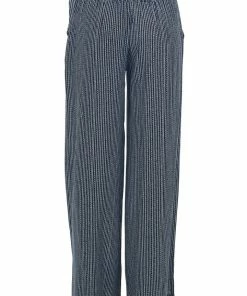 L Love Bottoms Dark Navy Printed High Rise Wide Leg Pants