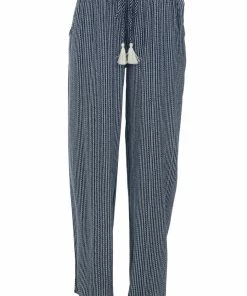 L Love Bottoms Dark Navy Printed High Rise Wide Leg Pants