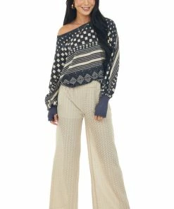 143 Story Tops Dark Stormy Grey Printed Top With Thumbholes