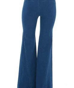 Flying Tomato Dark Wash High Rise Frayed Hem Flare Jeans