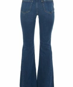 Cello Jeans Dark Wash High Rise Raw Hem Flare Jeans