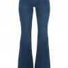 Cello Jeans Dark Wash High Rise Raw Hem Flare Jeans