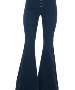 KanCan Dark Wash High Rise Super Flare Stretchy Jeans Bottoms