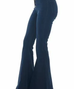 KanCan Dark Wash High Rise Super Flare Stretchy Jeans Bottoms