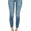 Special A Dark Wash Mid Rise Raw Hem Distressed Jeans Bottoms
