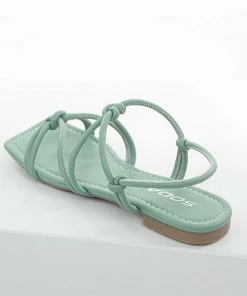 FORTUNE DYNAMIC Dark Sage Faux Leather Strappy Open Toe Sandal