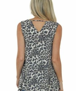HEIMISH Desert Leopard Print Knit Sleeveless Top With Keyhole Detail 12 HEIMISH Desert Leopard Print Knit Sleeveless Top With Keyhole Detail