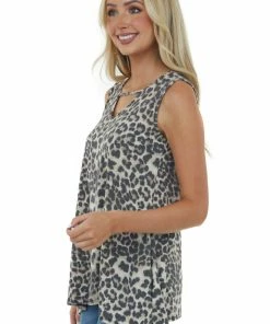 HEIMISH Desert Leopard Print Knit Sleeveless Top With Keyhole Detail 11 HEIMISH Desert Leopard Print Knit Sleeveless Top With Keyhole Detail