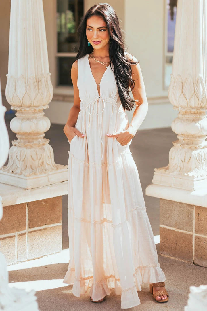 Wishlist Desert Sand Sleeveless Tiered Maxi Dress 4 Wishlist Desert Sand Sleeveless Tiered Maxi Dress