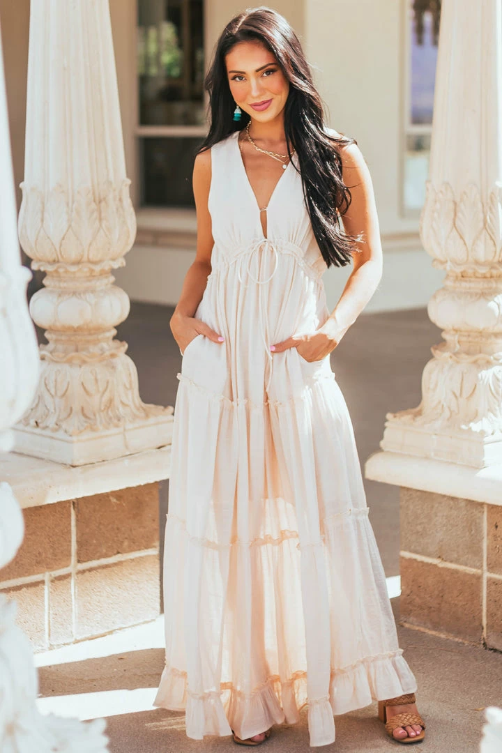 Wishlist Desert Sand Sleeveless Tiered Maxi Dress 3 Wishlist Desert Sand Sleeveless Tiered Maxi Dress