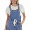 Peach Love Dusty Blue Knit Overalls With Drawstring Waist Dresses 1 Peach Love Dusty Blue Knit Overalls With Drawstring Waist Dresses