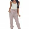 HYFVE Dusty Blush Textured Woven Drawstring Joggers Bottoms